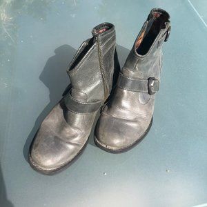 Born Grey Booties with Buckles & Zipper